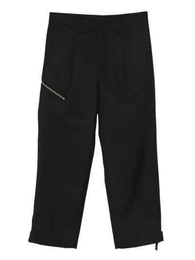 Peacemaker Oamc Zipped-pocket Straight-leg Trousers In Black