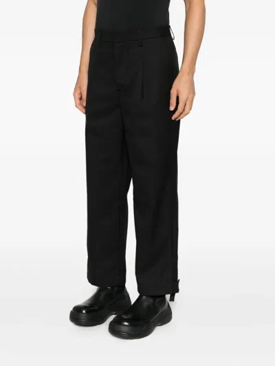 Peacemaker Oamc Zipped-pocket Straight-leg Trousers In Black