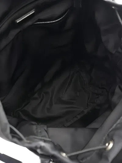 Pre-owned Prada Saffiano Leather Tessuto Montag Backpack In Black