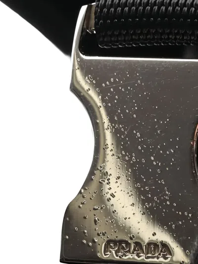 Pre-owned Prada Saffiano Leather Tessuto Montag Backpack In Black