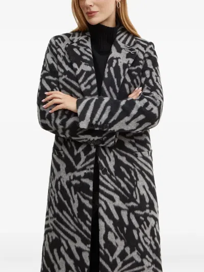 Karl Lagerfeld Patterned Coat In Gray