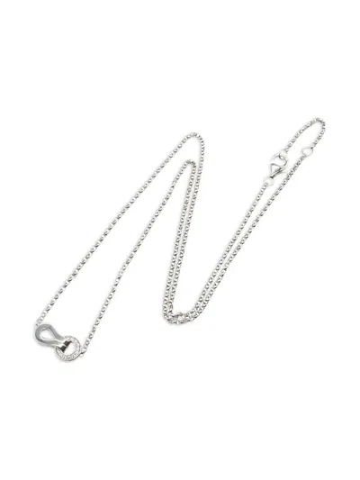 Pre-owned Cartier 2010s 18k White Gold Agraff Diamond Necklace In Silver