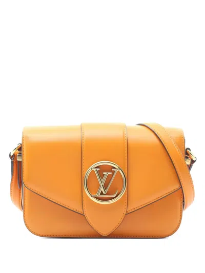 Pre-owned Louis Vuitton 2010s Lv Pont 9 Logo-plaque Cross Bag In Orange