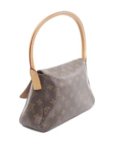 Pre-owned Louis Vuitton 2001 Monogram Looping Tote Bag In Brown