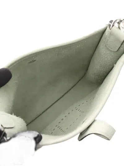 Pre-owned Hermes 2023 Evelyn Tpm Vert Fizz Perforated Mini Bag In Green