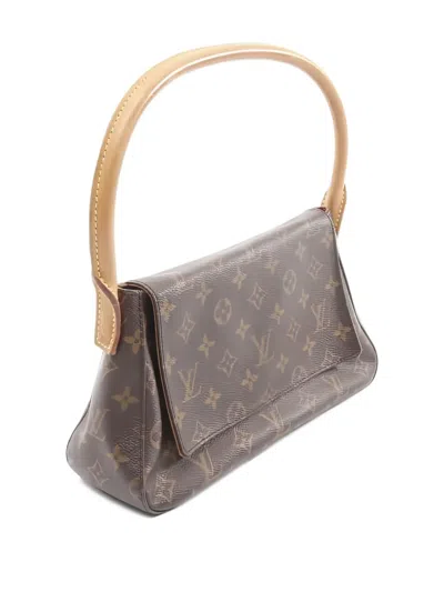 Pre-owned Louis Vuitton 2001 Monogram Looping Tote Bag In Brown