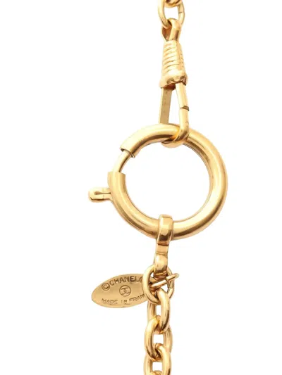 Pre-owned Chanel 1986-1988 Coco Mark Lion Necklace In Gold