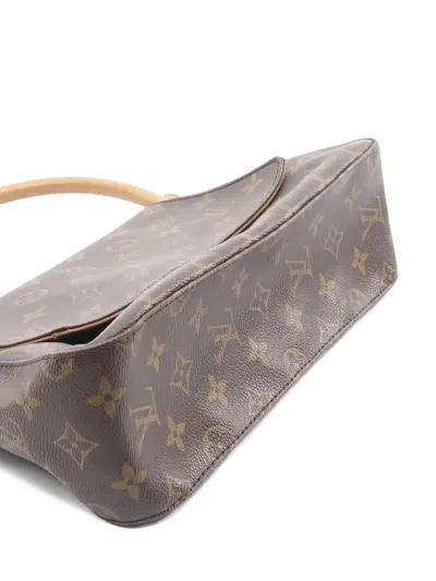 Pre-owned Louis Vuitton 2001 Monogram Looping Tote Bag In Brown