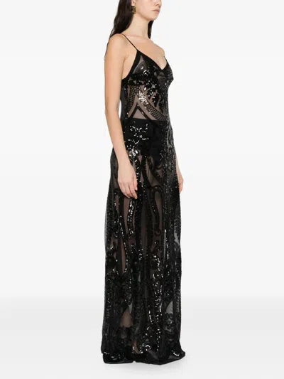 Norma Kamali Sequin-embellished Gown In Black