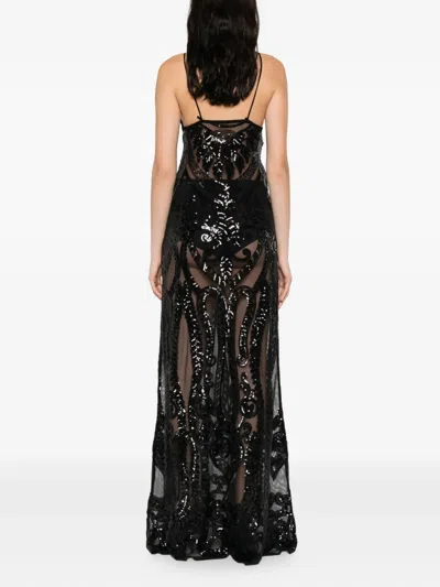 Norma Kamali Sequin-embellished Gown In Black