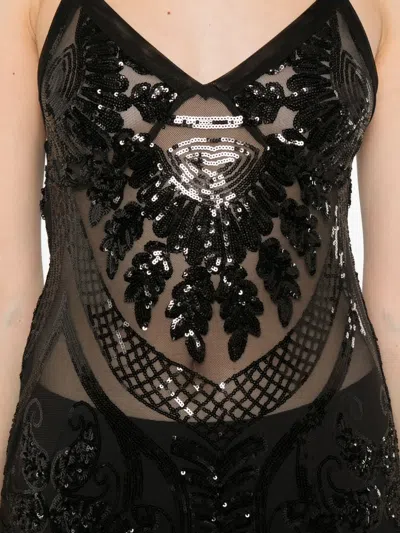 Norma Kamali Sequin-embellished Gown In Black