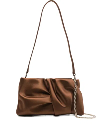 Jimmy Choo Twisted Clutch Bag In Brown