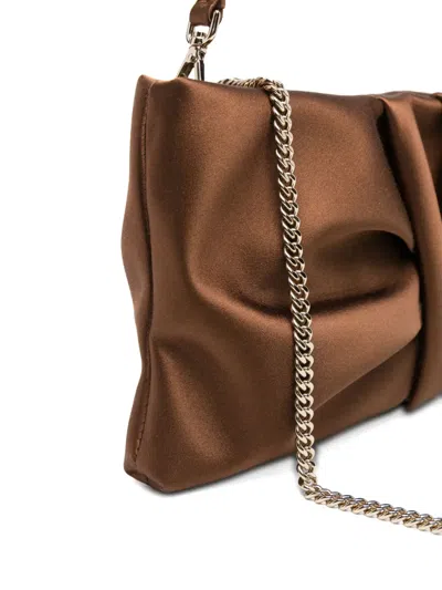 Jimmy Choo Twisted Clutch Bag In Brown