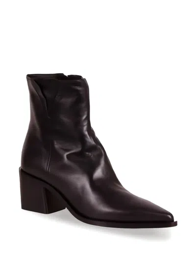 Pomme D'or Pointed Ankle Boots In Black
