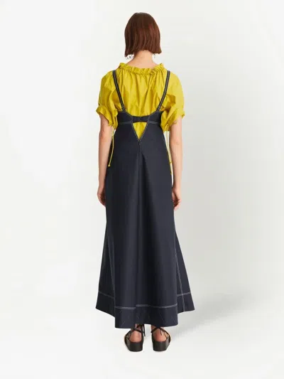 Tory Burch Contrasting-stitch Detail Dress In Black