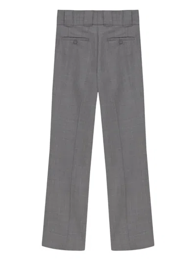 Misci Wide-waistband Wool Trousers In Gray