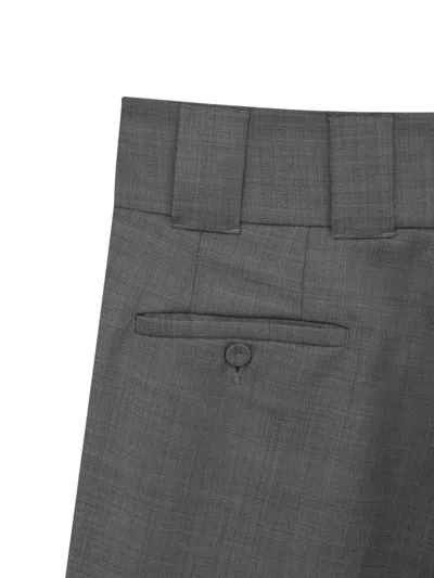 Misci Wide-waistband Wool Trousers In Gray