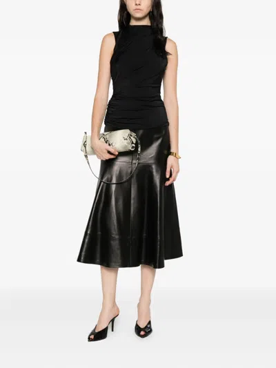 Marsēm Draped High-neck Top In Black