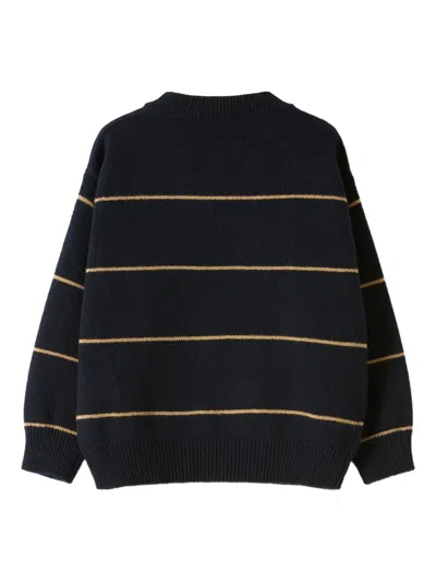 Il Gufo Striped Crew-neck Sweater In Blue