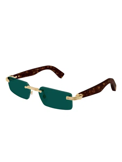 Cartier Rimless Sunglasses In Green