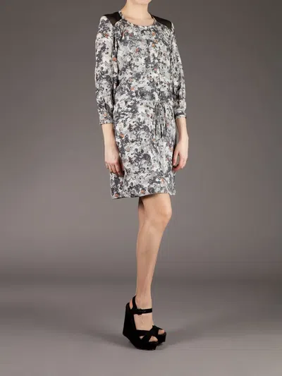 Edun Blotchy Print Shift Dress In Black