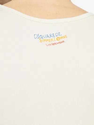 Dsquared2 Cotton Tank Top In Neutral