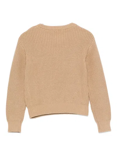 Msgm Logo-print Crew-neck Sweater In Neutral