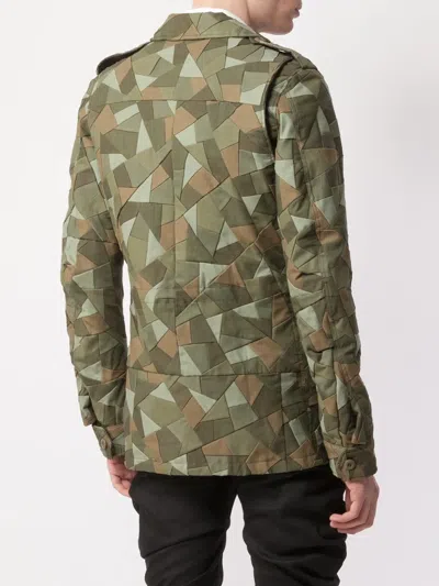 Anrealage Patchwork Cargo Jacket In Green