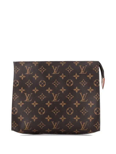 Pre-owned Louis Vuitton Monogram Canvas Toiletry Pouch In Brown