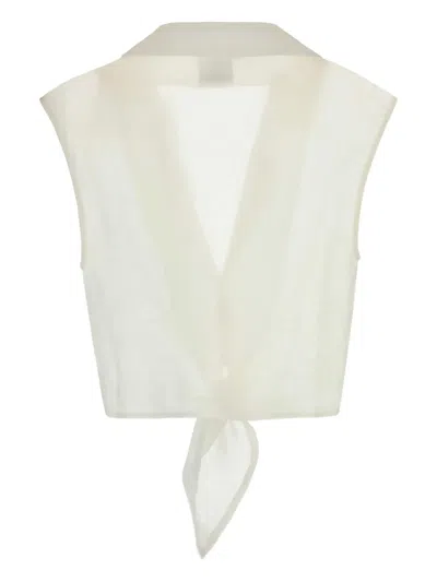 Le Kasha Sanabo V-neck Blouse In White