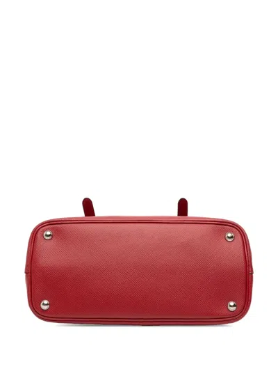 Pre-owned Prada 2000-2025 Small Saffiano Cuir Double Handle Satchel In Red