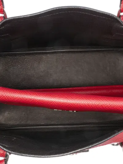 Pre-owned Prada 2000-2025 Small Saffiano Cuir Double Handle Satchel In Red