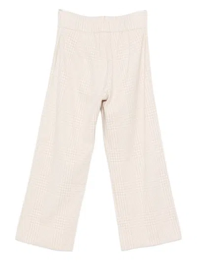 D Exterior Check-pattern Trousers In Neutral