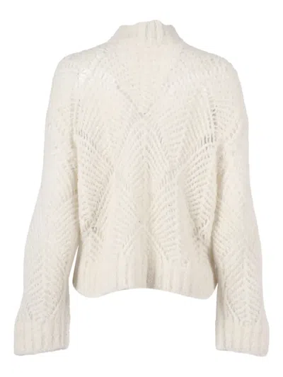 Antonelli Long-sleeved Knitted Sweater In Neutral