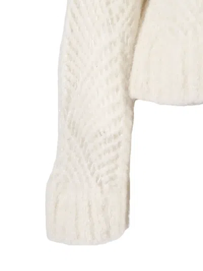 Antonelli Long-sleeved Knitted Sweater In Neutral