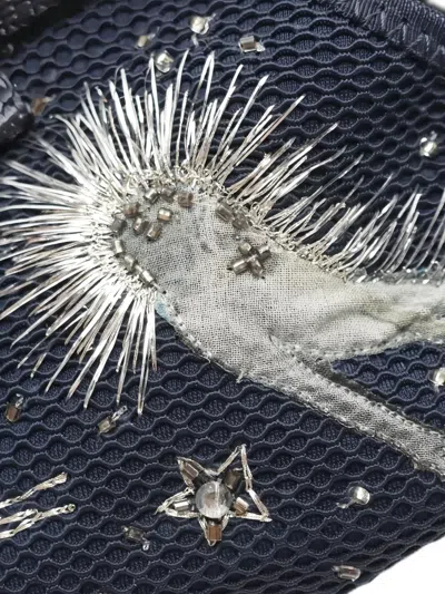 Pre-owned Dior Sequin-embellished Sneakers In Blue