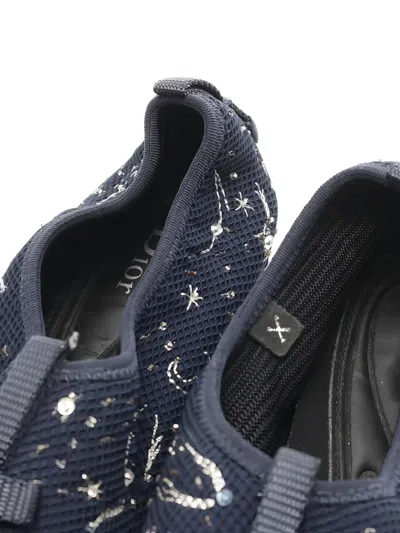 Pre-owned Dior Sequin-embellished Sneakers In Blue