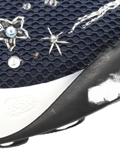 Pre-owned Dior Sequin-embellished Sneakers In Blue