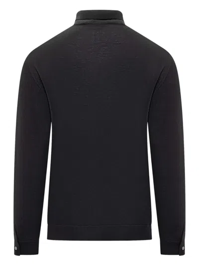 Filippo De Laurentiis Buttoned Wool Cardigan In Black