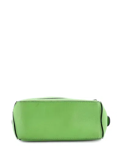 Pre-owned Loewe Puzzle Bag Leather Mini Crossbody Bag In Green