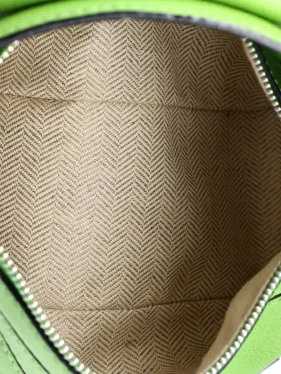 Pre-owned Loewe Puzzle Bag Leather Mini Crossbody Bag In Green