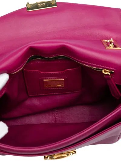 Pre-owned Fendi 2010-2025 Nappa Be Baguette Crossbody Bag In Pink