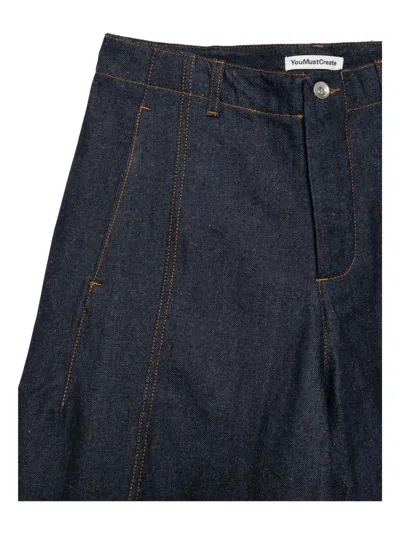 Ymc You Must Create Pleated Trousers In Blue