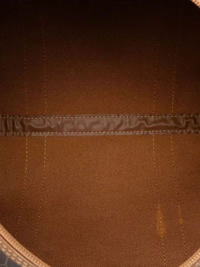 Pre-owned Dior 20th Century Honeycomb Coated Canvas Boston Bag In Black