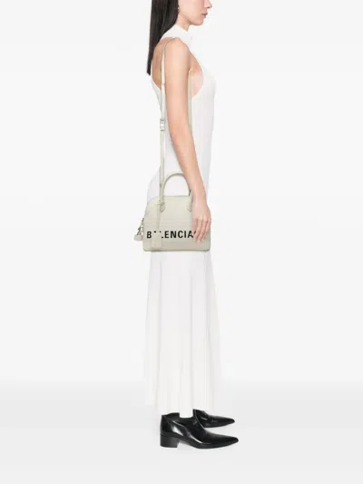 Pre-owned Balenciaga 2018 S Grained Calfskin Ville Top Handle Bag Satchel In White