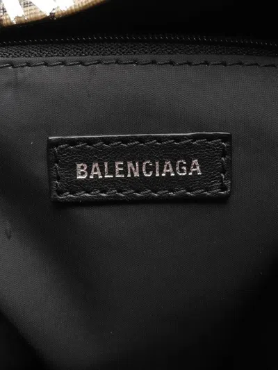 Pre-owned Balenciaga 2005-2025 Bb Monogram Coated Canvas Signature Backpack In Brown