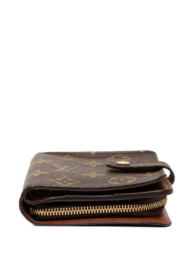 Pre-owned Louis Vuitton 2005 Monogram Bifold Compact Wallet Small Wallets In Brown
