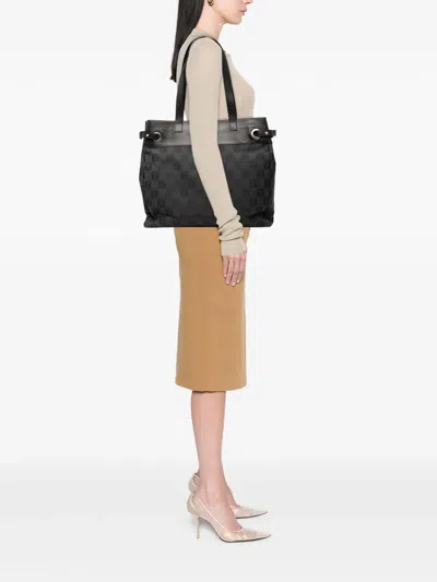 Pre-owned Loewe 2000-2010 Anagram Canvas Tote Bag In Black