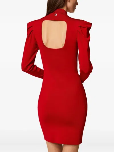 Twinset Gestricktes Minikleid Mit Drapierung In Red