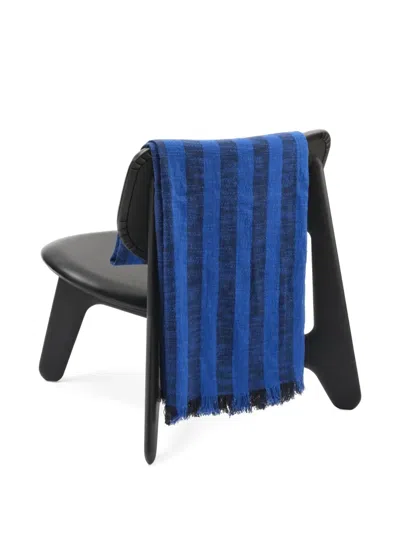 Tom Dixon Band Striped Throw (200cm X 160cm) In Blue